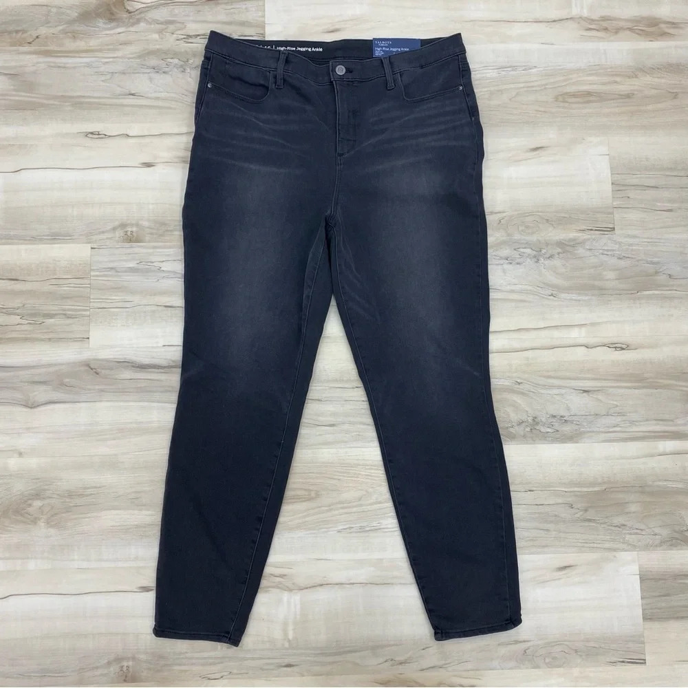 Talbots NWT black wash Gray high rise jegging ankle flawless pants Sz 16 W